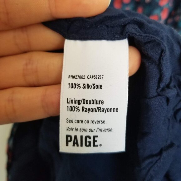 Paige Darya Floral Print Halter Silk Ruffle Layered Mini Dress Size Medium - Picture 15 of 17